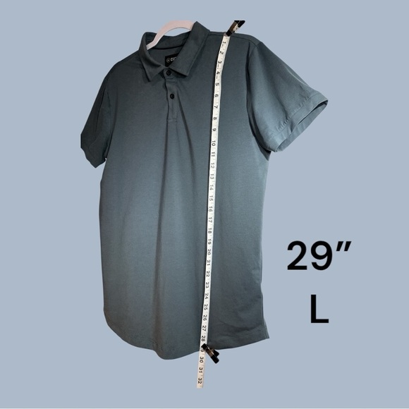 CUTS Gray Polo 2 Button Collar Tailor Fit NWOT Steel Gray-Blue Size Med - Picture 2 of 7